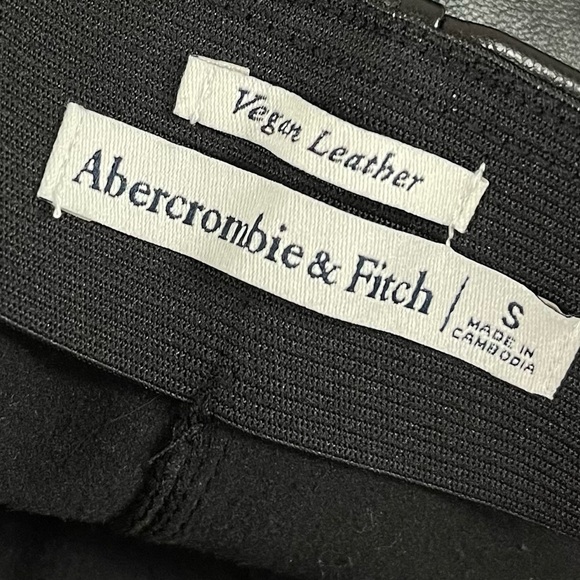 Abercrombie & Fitch Pants Womens Size Small Black Vegan Faux Leather Skinny Leg - Picture 7 of 13